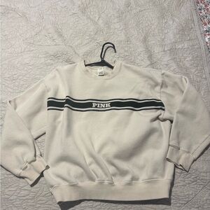 PINK Victoria's Secret Cream Crew Neck Sweater